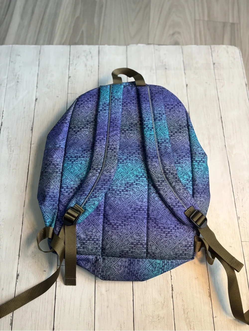 L.L. Bean Blue & Teal Geometric Backpack